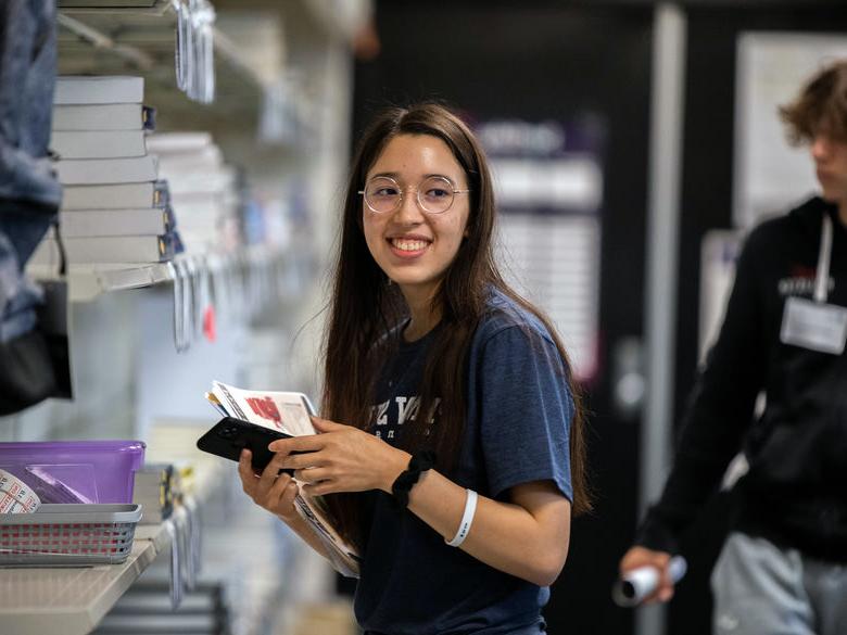 Student at the bookstore